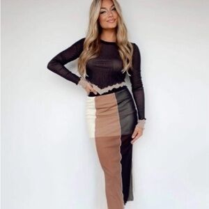 Beautiful black/brown/cream skirt